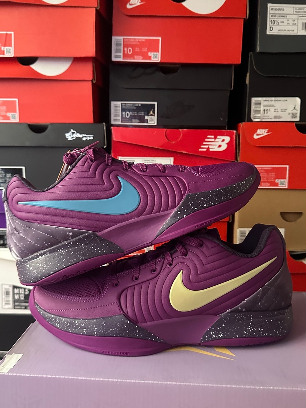 US size 10.5 Men, 12 Wmn Nike Ja 2 Purple Sky Star Black Basketball FD7328-500